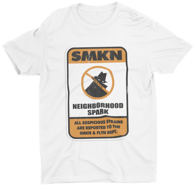Get fresh with our SMKN SPARK Graphic White Tee.  Short Sleeve. Sideseamed. Retail fit. Unisex sizing. Shoulder taping.  100% Airlume combed and ring-spun cotton.  DRY CLEAN or HAND WASH.