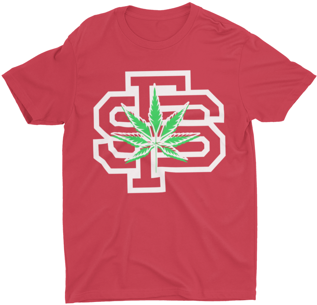 Get fresh with our SMKN University Red Tee.  Short Sleeve. Sideseamed. Retail fit. Unisex sizing. Shoulder taping.  100% Airlume combed and ring-spun cotton.  DRY CLEAN or HAND WASH.