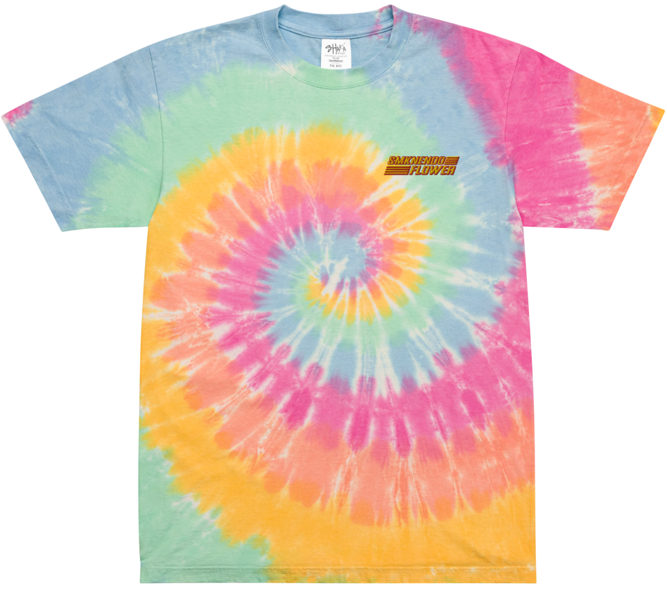 Stay Fresh in Our SMKN SMKNENDO Embroidered oversized tie-dye t-shirt. The tee has a cool, relaxed fit and is highly durable thanks to its heavyweight cotton material. Join the tie-dye trend and order it for yourself today.